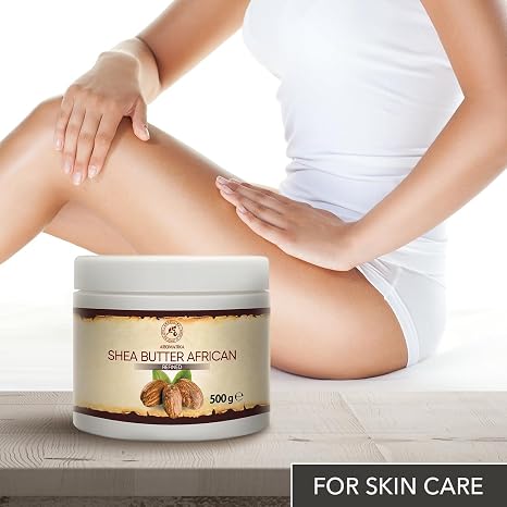 Shea Butter - 500g - Butyrospermum Parkii from Africa - Body Butter - Karite Body Butter - Emollient - Shea Butter - for Very Dry Skin - Hair Treatment - Skin Care - Nail Care - Hand Care - Massage
