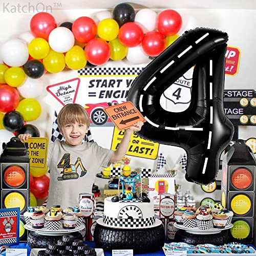 Image of KatchOn Construction 4 Balloon 40 Inch, 4 Birthday Decorations | Construction Balloons, Construction Party Balloons, 4th Birthday Decoration Boy