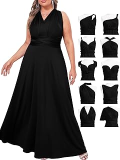 Plus Size Infinity Bridesmaid Dress with Bandeau Convertible Long Maxi Formal Evening Gown Prom for Wedding