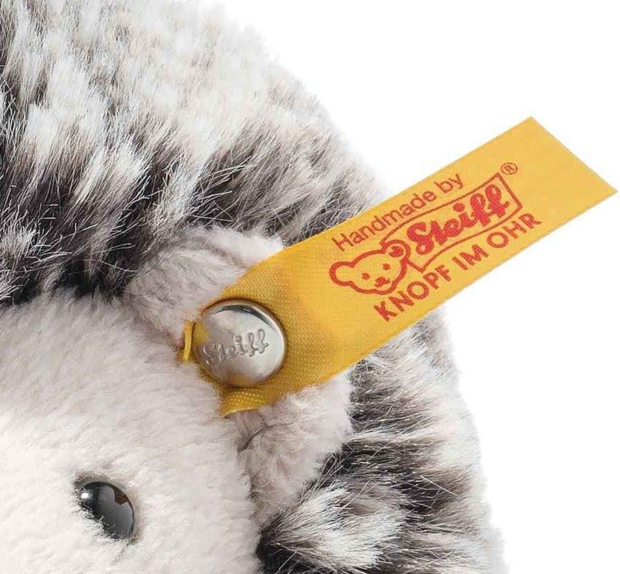 Steiff Hedgy Hedgehog, Original Plush Toy 20 cm, Forest Animal Plush Hedgehog, Cuddly Toy for Children, Soft Cuddly Friends, Cuddly Toy for Playing and Cuddling, Washable, Soft Toy Beige/Grey Mottled (069079)