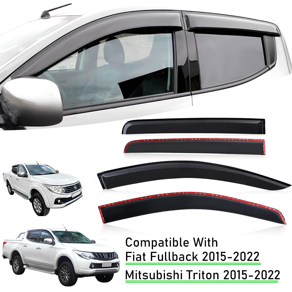 Deflectores de Viento para Mitsubishi L200 Triton 2015-2023 y FIAT Fullback Cross 2015-2022 Pickup 4x4 Doble Cabina deflectores de Aire