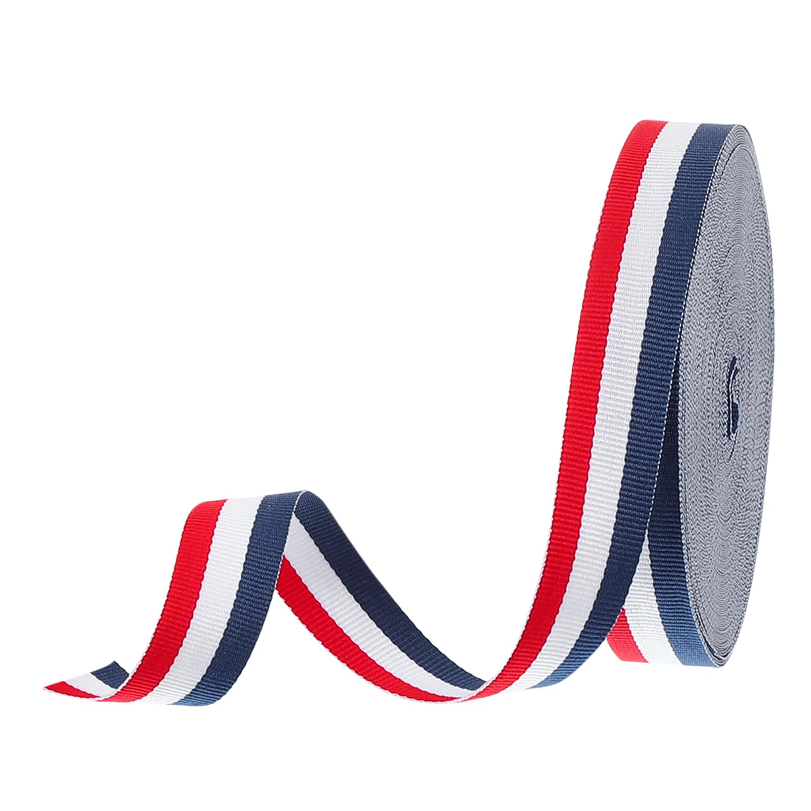Ruban gros-grain rayé rouge blanc marine 22mm de 25 yards pour couture et loisirs créatifs