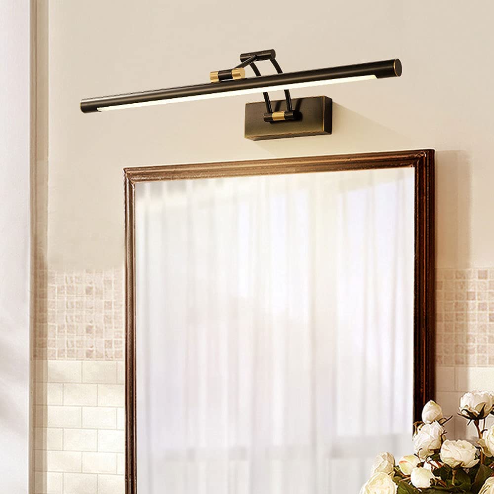 Lustrzane światło łazienkowe oświetlenie LED lustro przednia lampa, regulowane oświetlenie makijażu naturalna biała łazienka toaletka kinkiet ścienny, obrotowe (57cm)