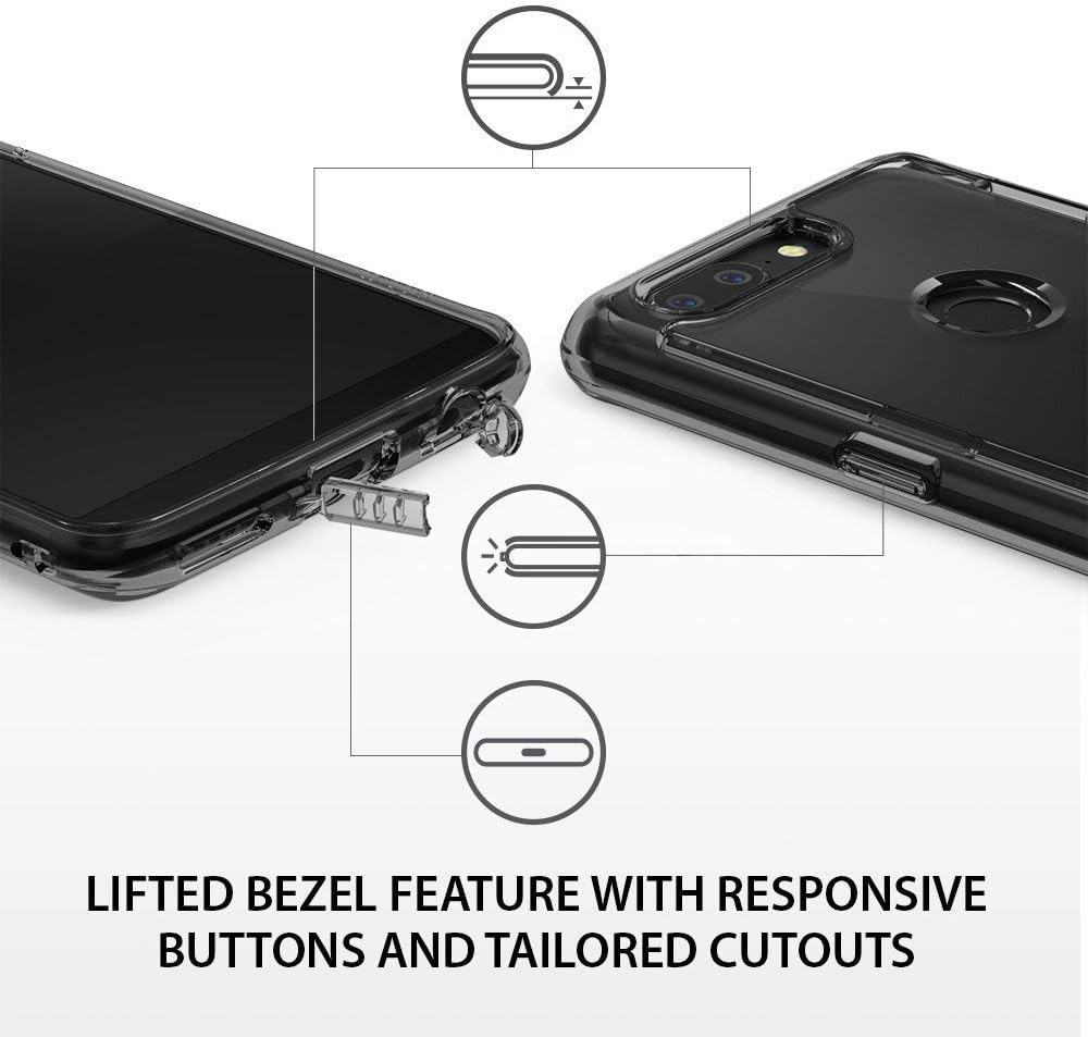 Ringke Fusion Compatible with Oneplus 5T Case Crystal Clear Minimalist Transparent PC Back TPU Bumper Drop Protection Scratch Resistant Natural Shape Protective Cover for Oneplus5T - Smoke Black
