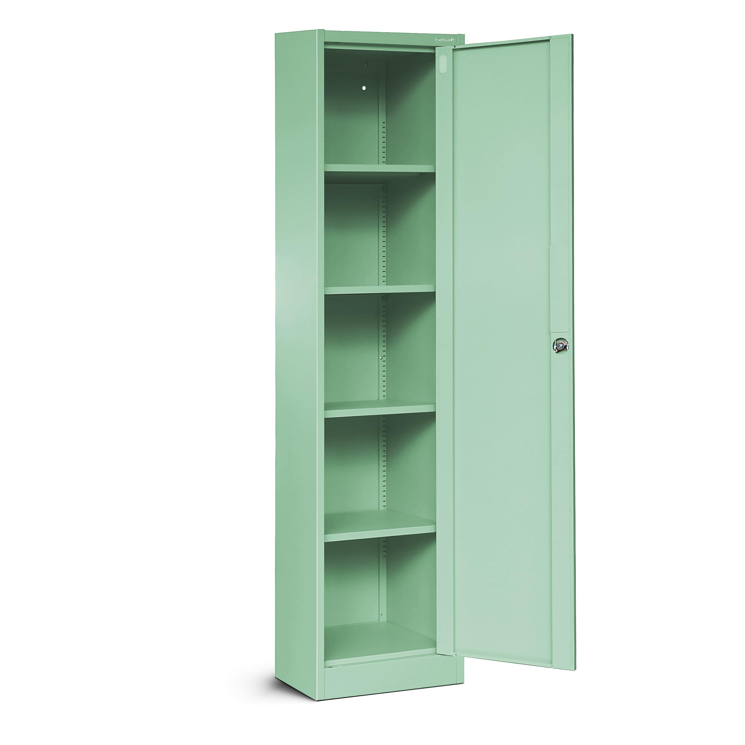 Jan Nowak Armadio da Ufficio C001A Archivio per Officina in Metallo Verniciato a polvere Chiudibile 185 cm x 45 cm x 40 cm (Verde pastello)