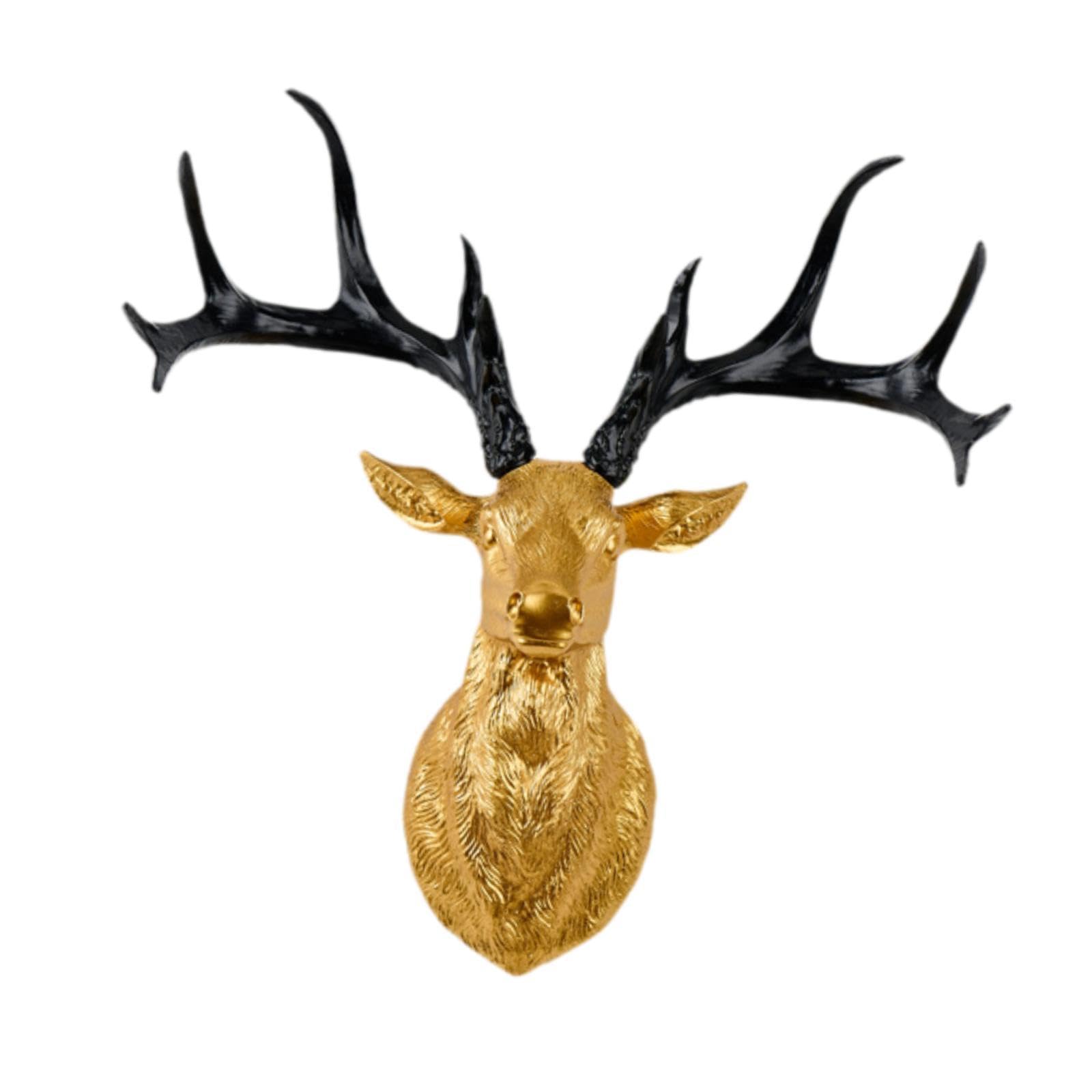 Amazon.co.jp: Leefasy 樹脂製鹿の頭の彫刻、鹿の頭の壁の彫刻