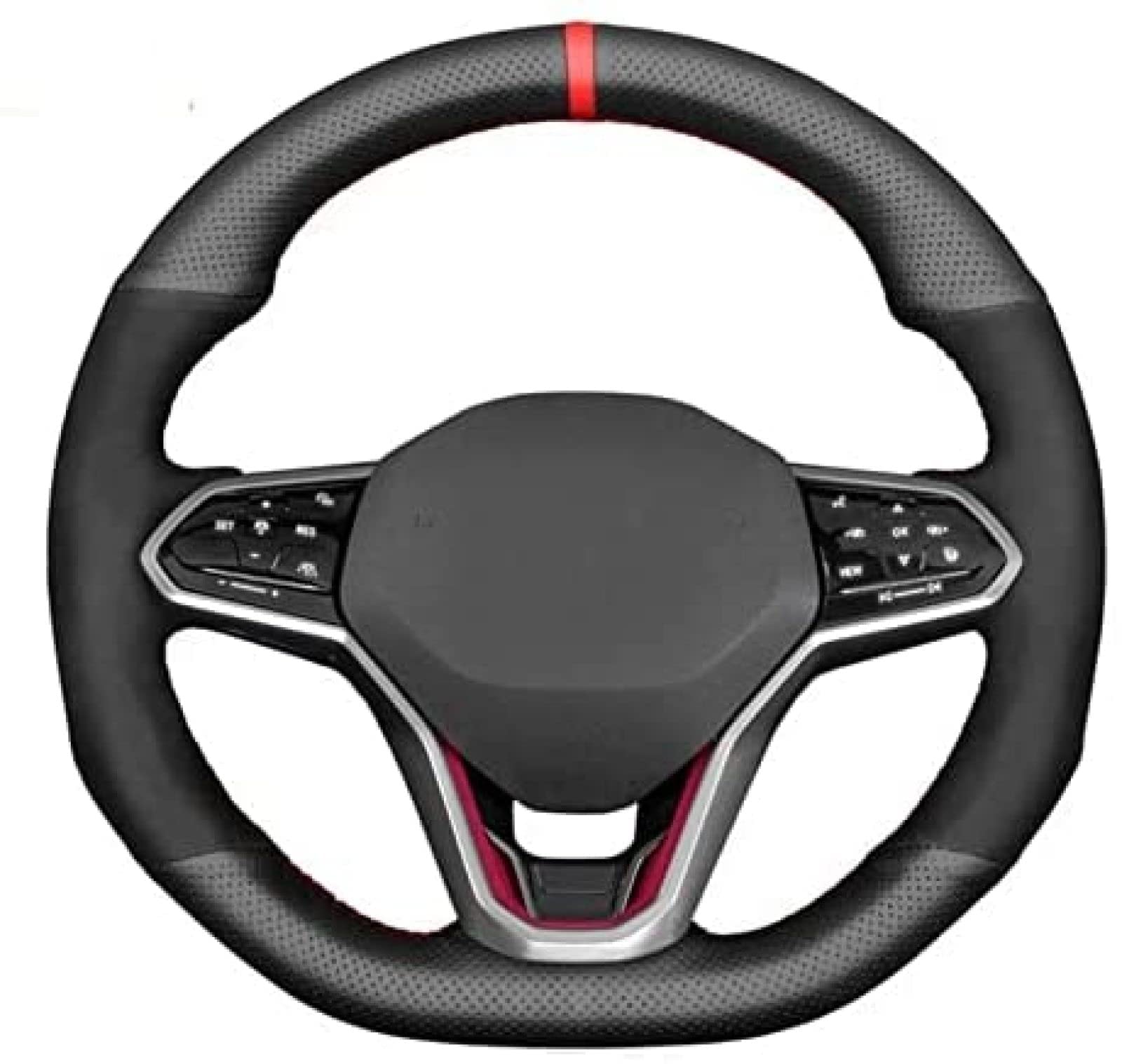abrupt Pokrowiec na kierownicę samochodu do Volkswagen Golf 8 MK8 GTI Golf GTE 2020-2021, pokrowiec na kierownicę samochodu, oddychający, odporny na zużycie, pokrowce na kierownicę akcesoria do wnętrza samochodu