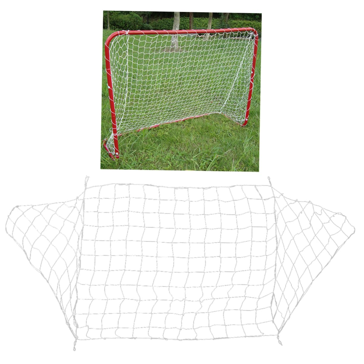 Rete per Porta da Calcio in Pe Bianco, 2 Pezzi per Allenamento | Football e Soccer Ball, Uso Backyard e Match, Accessori Sportivi per School, Giovani Atleti