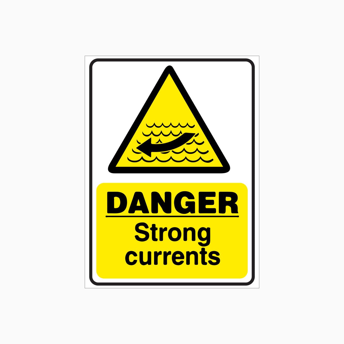 Danger Strong Currents Sign L9316, 12x8 Inch Metal Tin Sign, Water Area Hazard Warning Sign