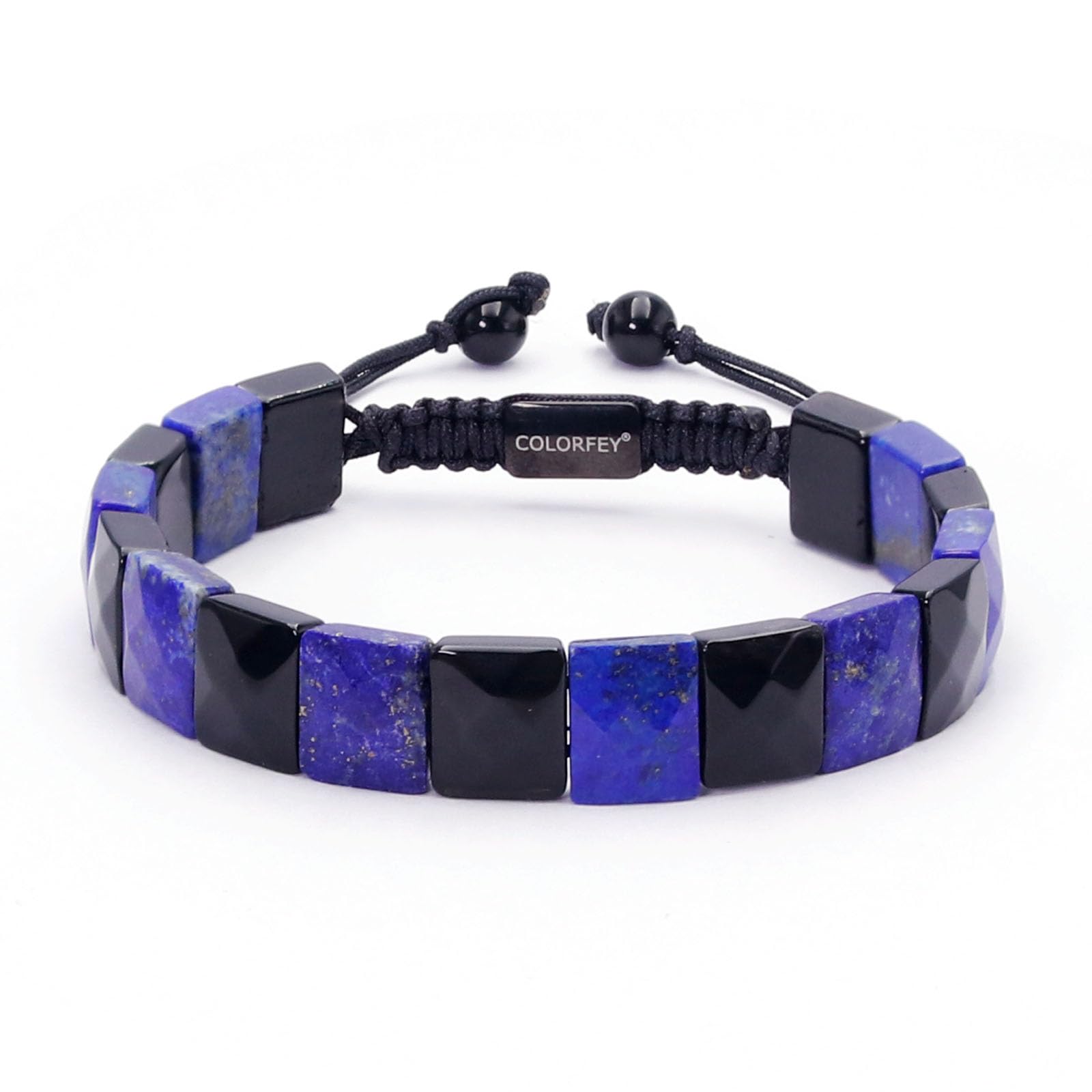 Protection Crystals Beaded Bracelets for Men - COLORFEY Mens Bracelet Healing Tiger Eye Black Obsidian Stone Bracelet Unique