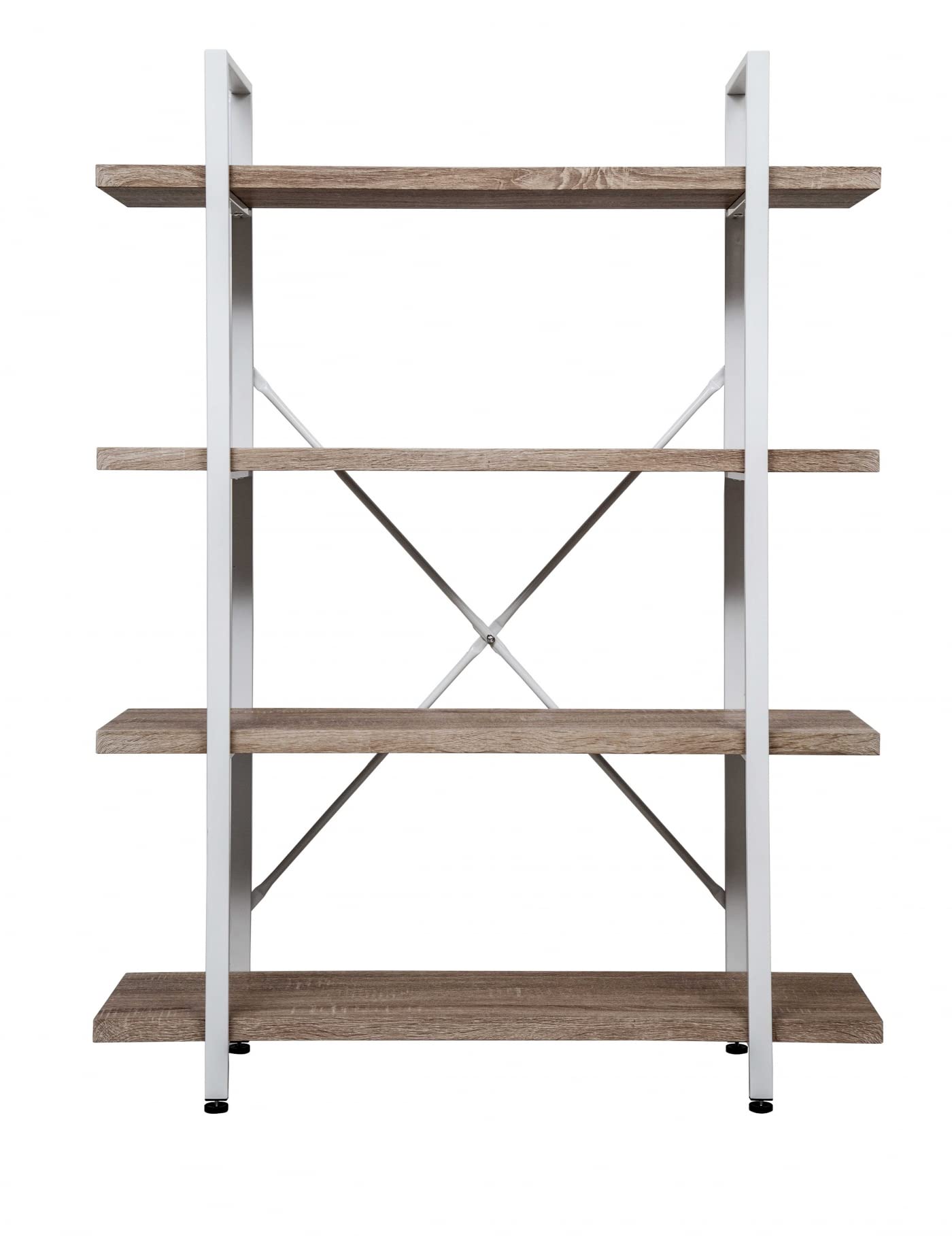 VDD Armoire Murale Tough métal Bois Design Industriel bibliothèque Ouverte 140 cm Haut Blanc