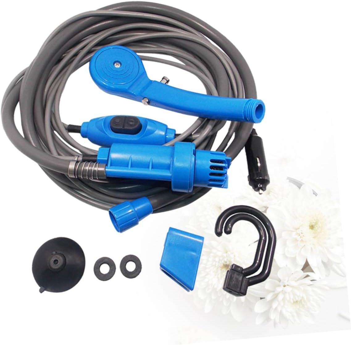 12v Camping Shower for Outdoor Use Portable Shower Pump Cable for Travel Car Pet Bathing