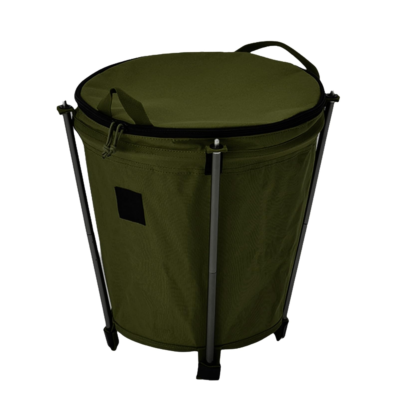 Cubo de basura plegable portátil con tapa con cremallera para picnic exterior