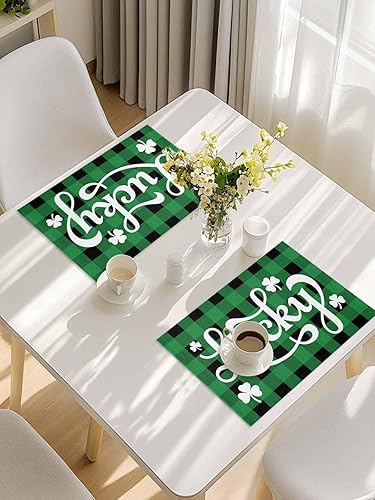 Vista 11 de Juego de 6 manteles individuales rojos para el día de San Valentín, diseño de corazón de San Valentín, resistentes al calor, lavables, manteles