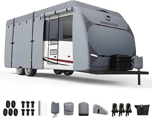 Miniatura 25 de VINPATIO - Cubierta resistente para remolque, cámper, Toy Hauler, caravana de 22 a 24 pies. de 7 capas, con correas resistentes al viento, cubiertas