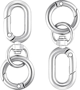 Amazon.com: Isslly 2 Sets Metal Keychain Clip Snap Hooks with Key Rings ...