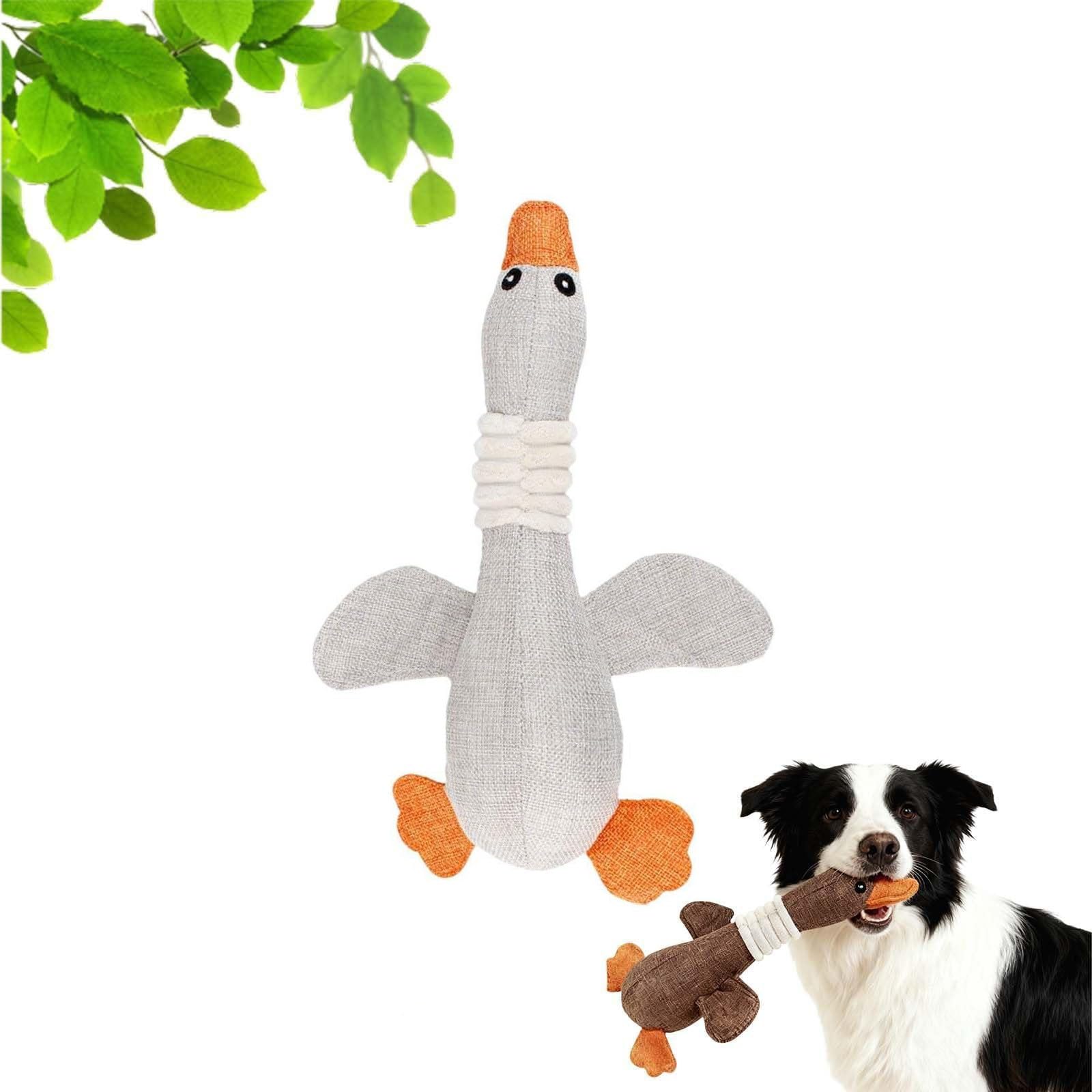 Indestructible Dog Toys for Heavy Chewers, Tough Squeaky Plush Dogs Toy, Durable Stuffed Dog Chew Toys for All Dogs, Long-Lasting Dogs Chew Toys (White, One Size)