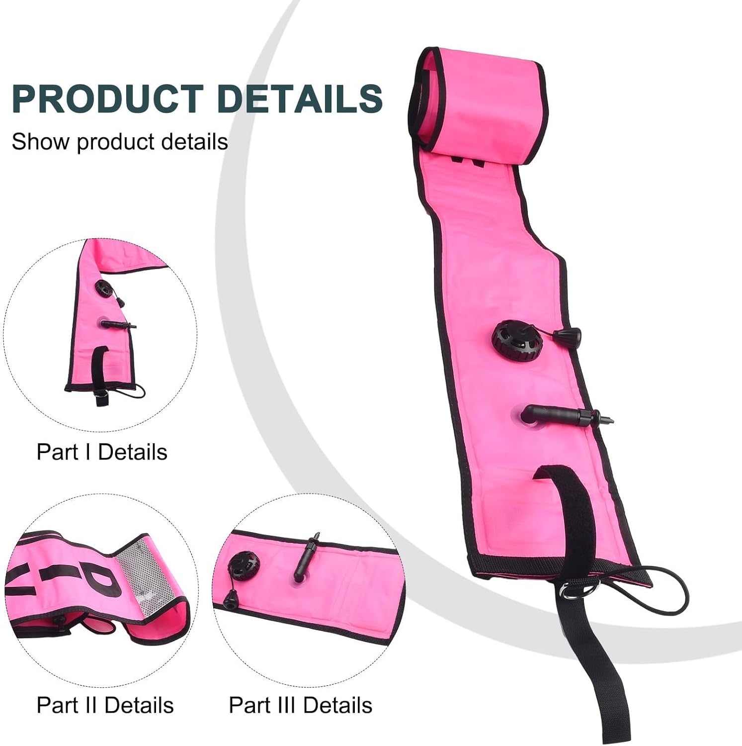 Xiangba Diving Signal Sausage Float - Enhanced Visibility Safety Buoy for Scuba Diving (1.5m Yellow)(Pink,1.8m*15cm)