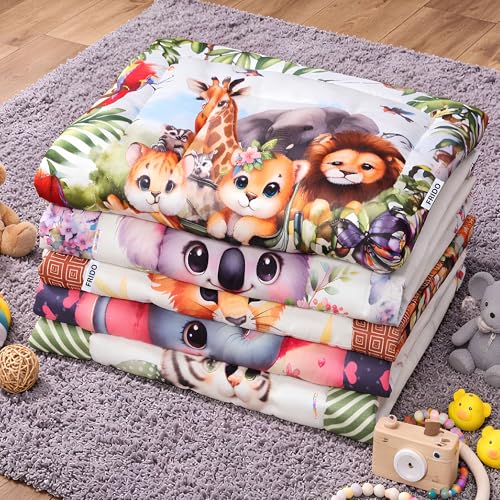 Image of FRIDO New Born Baby Godadi Pack of 5 Combo Set Soft Cotton Baby godi| Godari | Baby Bed | Crib Sheet | Cartoon Mat Godadi | Bedding Set | Multicolor(Set of 5) (Green)