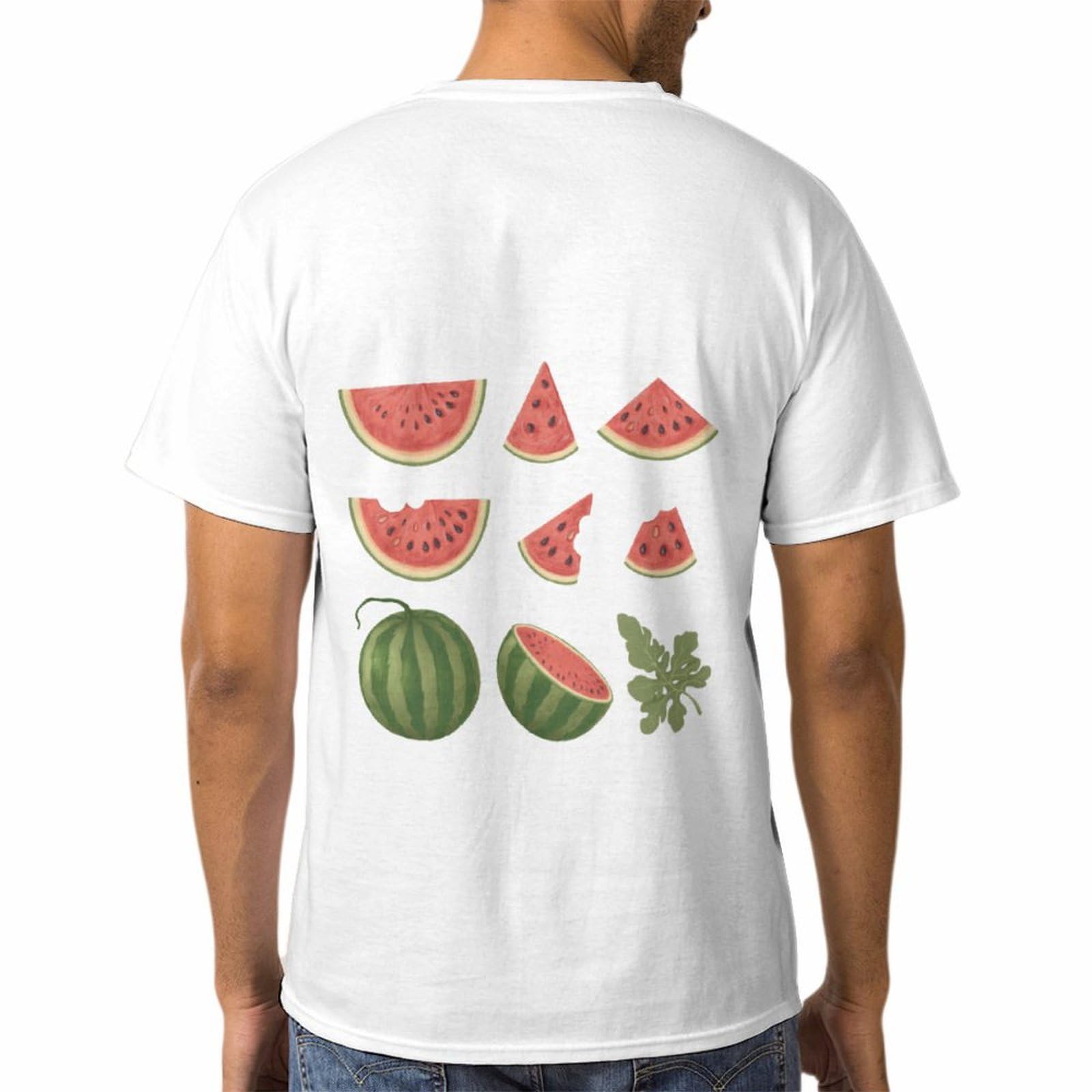 Amazon.co.jp: Tシャツ メンズ 西瓜柄 スイカ柄 すいか柄 半袖 ティー