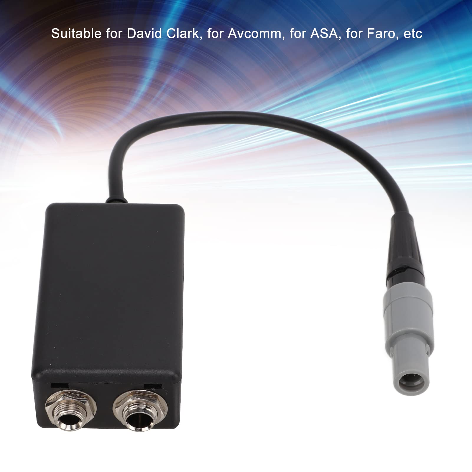 Adattatore per cuffie aeronautiche per aviazione generale, doppio connettore GA femmina a LEMO maschio a 6 pin, convertitore per cuffie durevole e versatile per piloti
