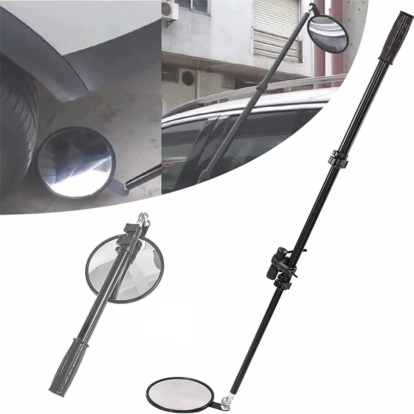 YNIYUJKL Telescoping Inspection Mirrors Car Inspection Mirror, Telescopic Convex Mirror, Aluminum Alloy Safety Inspection Mirror With Light, Long 50Cm-110Cm