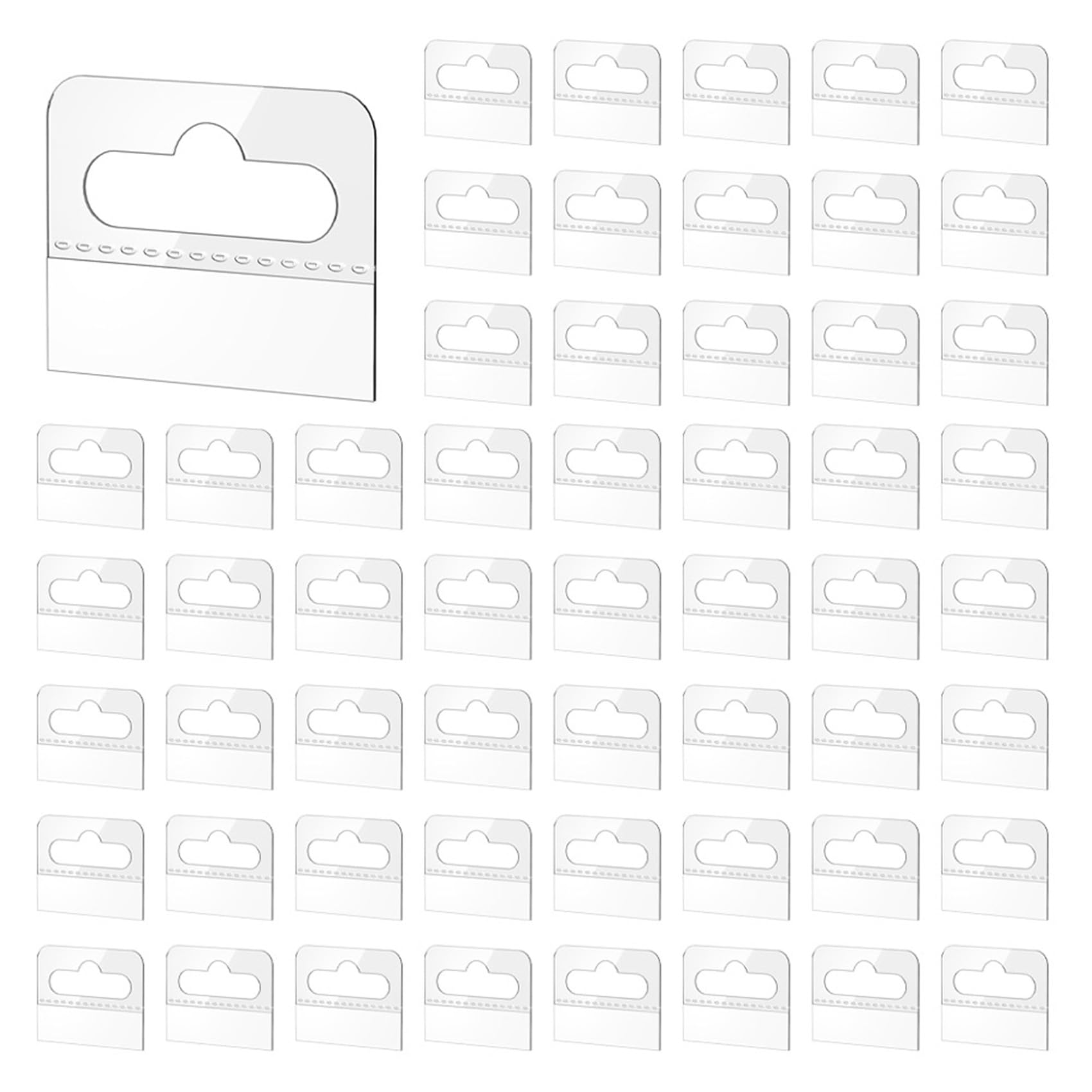 Hndhbfgrt Hang Tabs, 4000 Pcs Clear Sticky Hanging Tabs Slot Hole Self Adhesive Plastic Hang Tags, 4.5 X 3.5cm