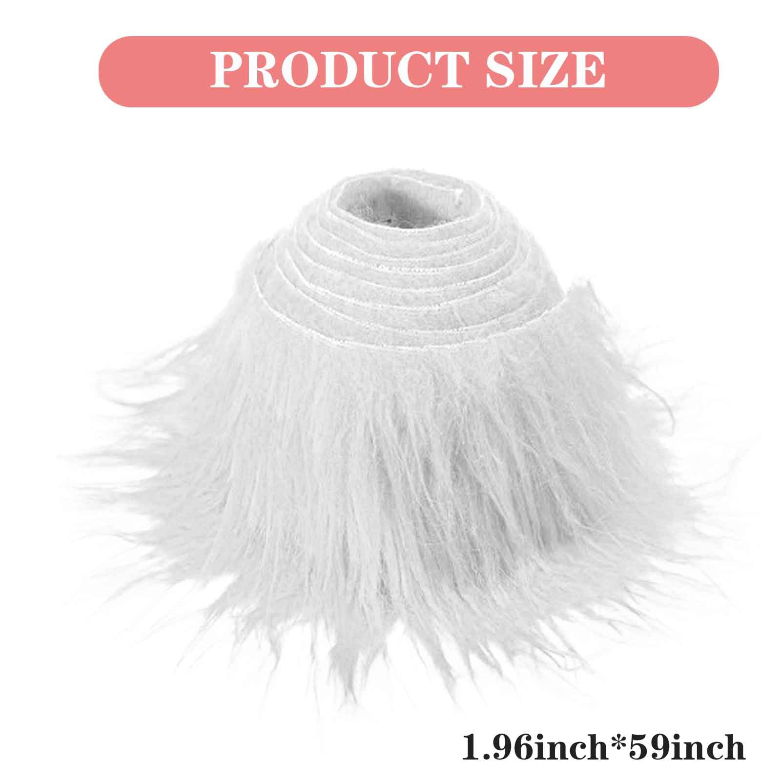 AYNKH 2PCS Shaggy White Faux Fur Fabric - Image 2