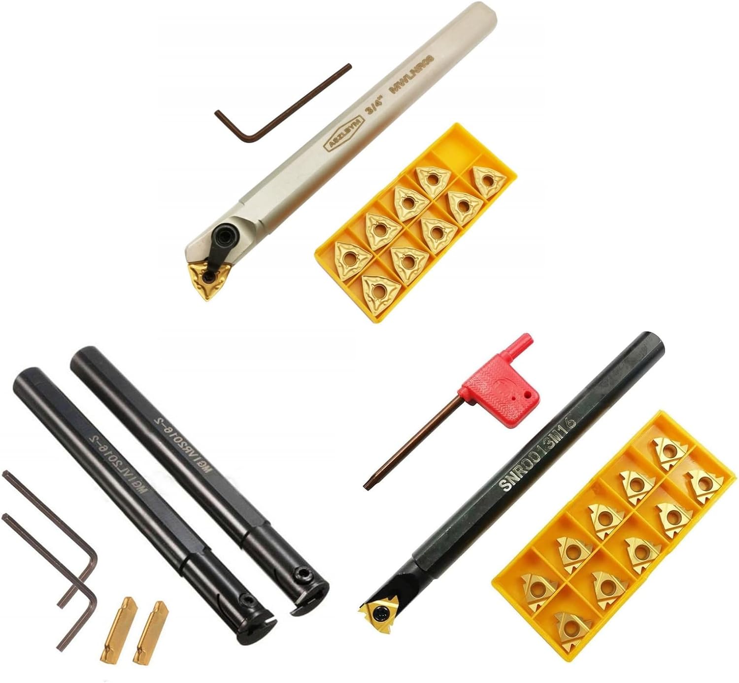 SNR0013M16 2PCS 5/8" MGIVR2016-2 MGIVL2016-2 and 3/4" Lathe Internal Boring Bar Turning Tool Holder with Carbide turning insert