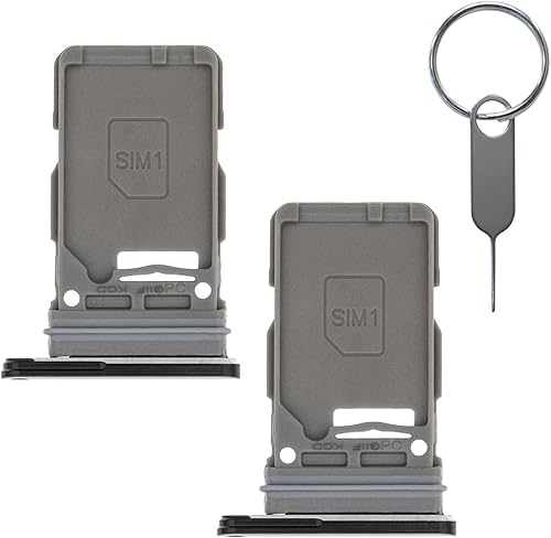 2 piezas de repuesto para Samsung Galaxy S21, S21 Plus y S21 Ultra (versión de SIM simple) con pasador de expulsión (negro fantasma)