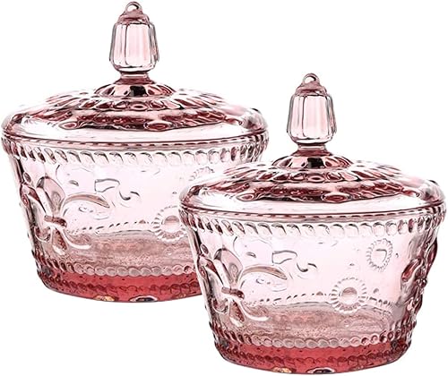 Miniatura 10 de Juego de 2 tarros de cristal verde nostálgico nostálgico europeo con tapa Verde-2pcs,Azul,azul,2 unidades,Verde,Rosado,Rosa-2