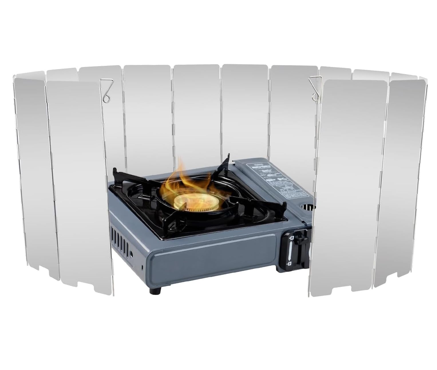 16 Plates Stove Windscreen, with Drawstring Bag, for Camping