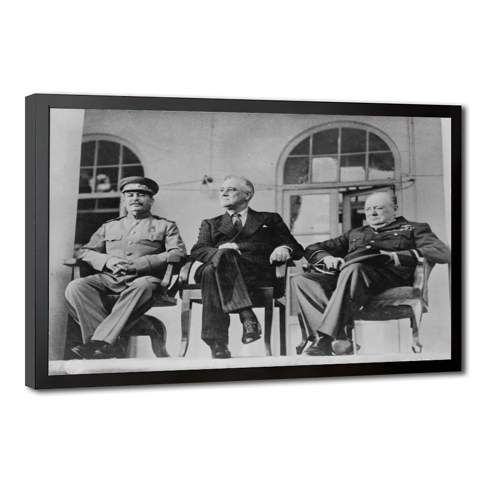 WCYB The Big Three - Franklin Delano Roosevelt, Joseph Stalin, Winston Churchill at The Teheran Conference 1943 Prints Posters Canvas Deco Paintings Wall A