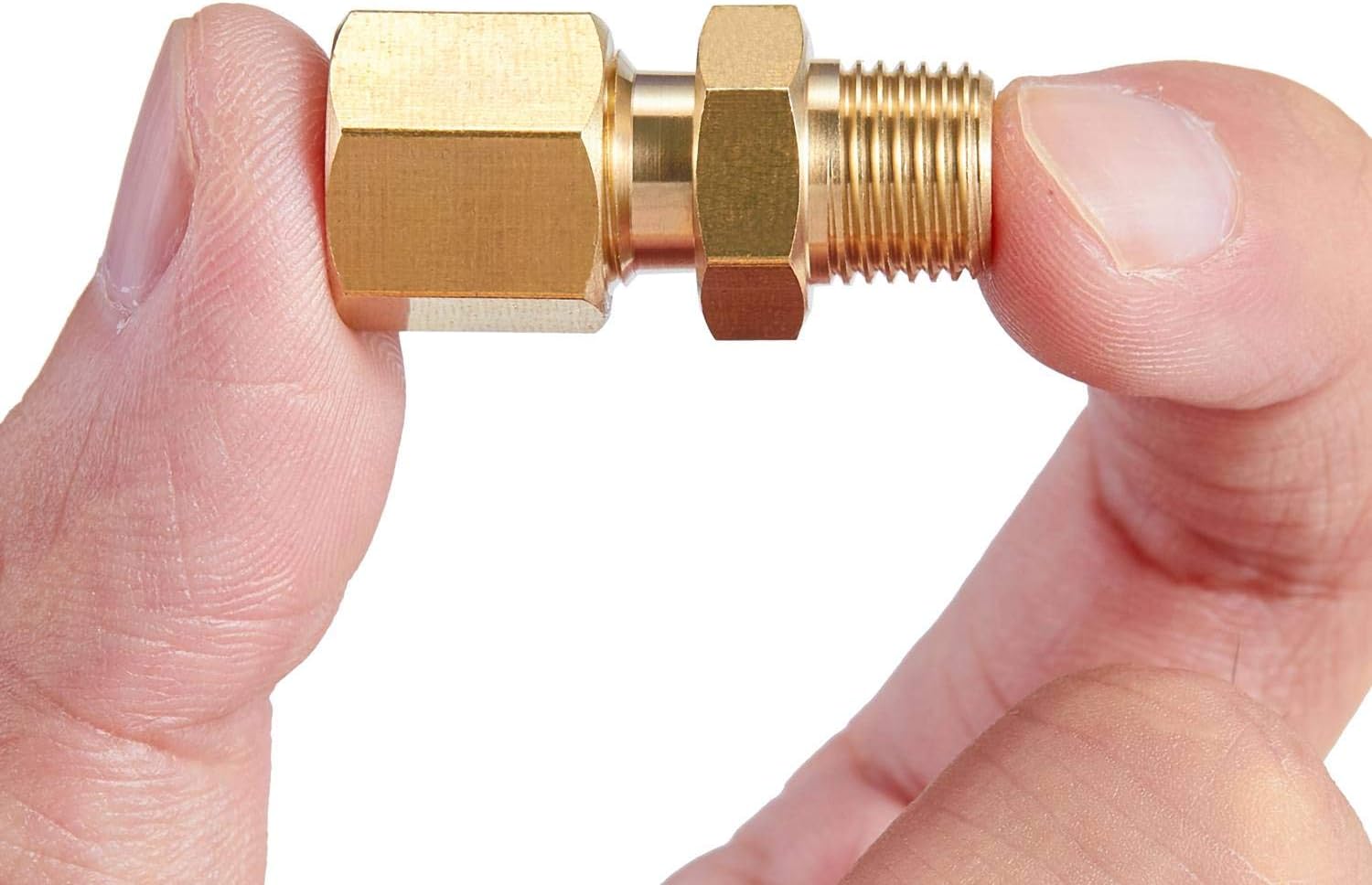 15-Piece Compression Fitting Set - 3/16" OD Tube To 1/8" NPT Male Pipe, Brass