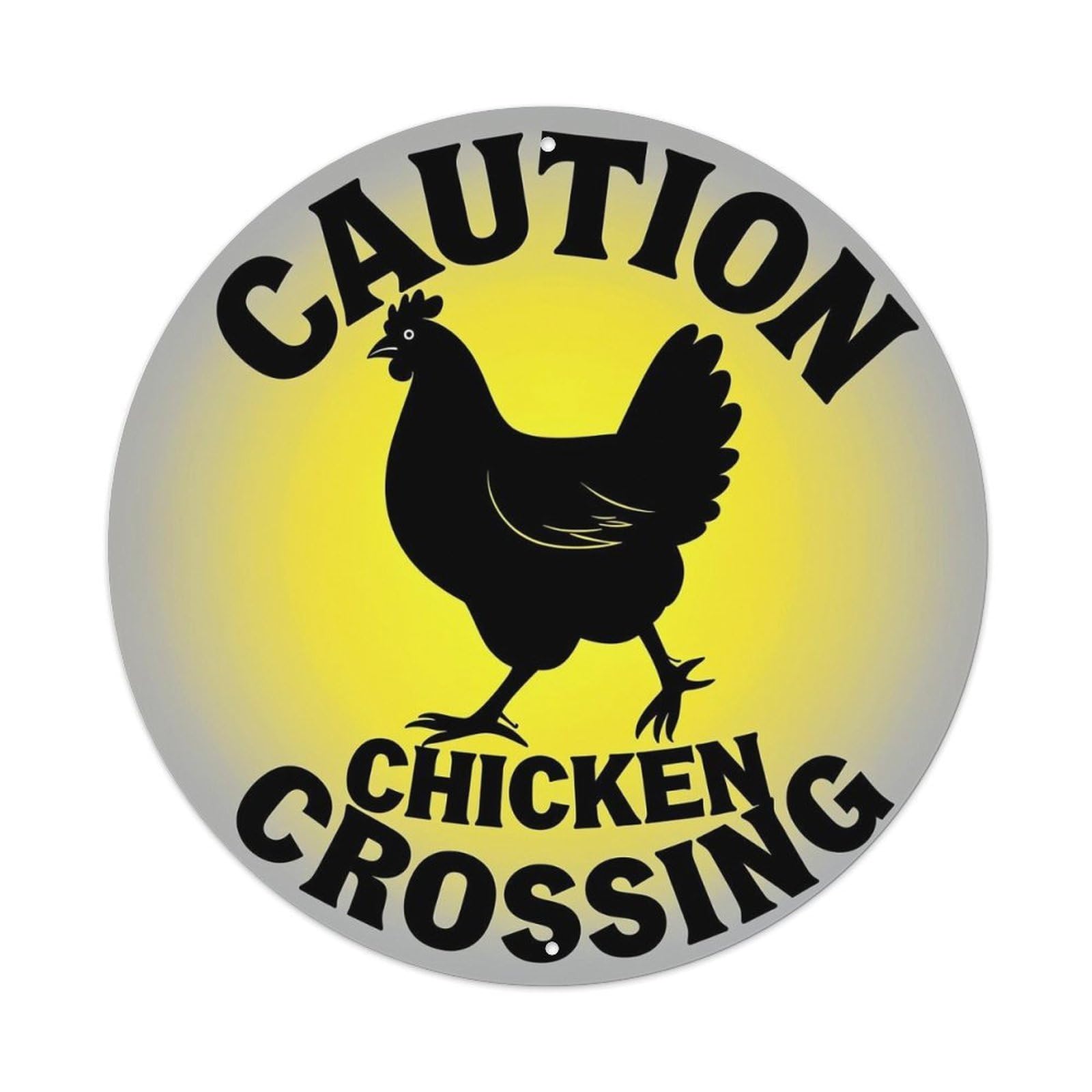 Caution Chicken Crossing Sign Design Tin Sign Metal Poster Vintage Metal Signs for Home Man Cave Bar Cafe Kitchen laundry room Wall Decorations 8x8 inches