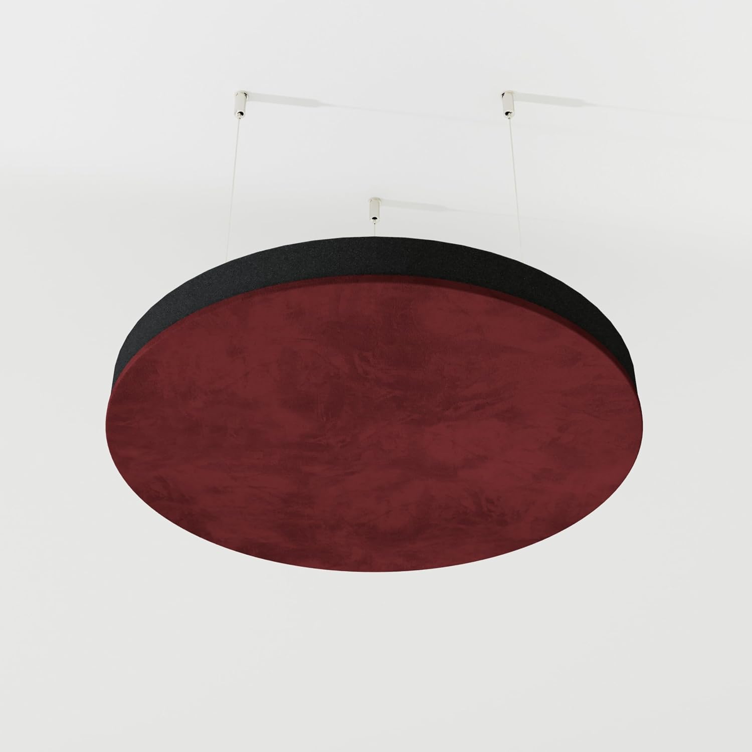 2 Pack — Ceiling Acoustic Fabric Velvet Panel "CIRCLES-Cinematic" with mounting kit | Decorative Art Acoustic Cloud Panel | Color: (Burgundy, CIRCLES)
