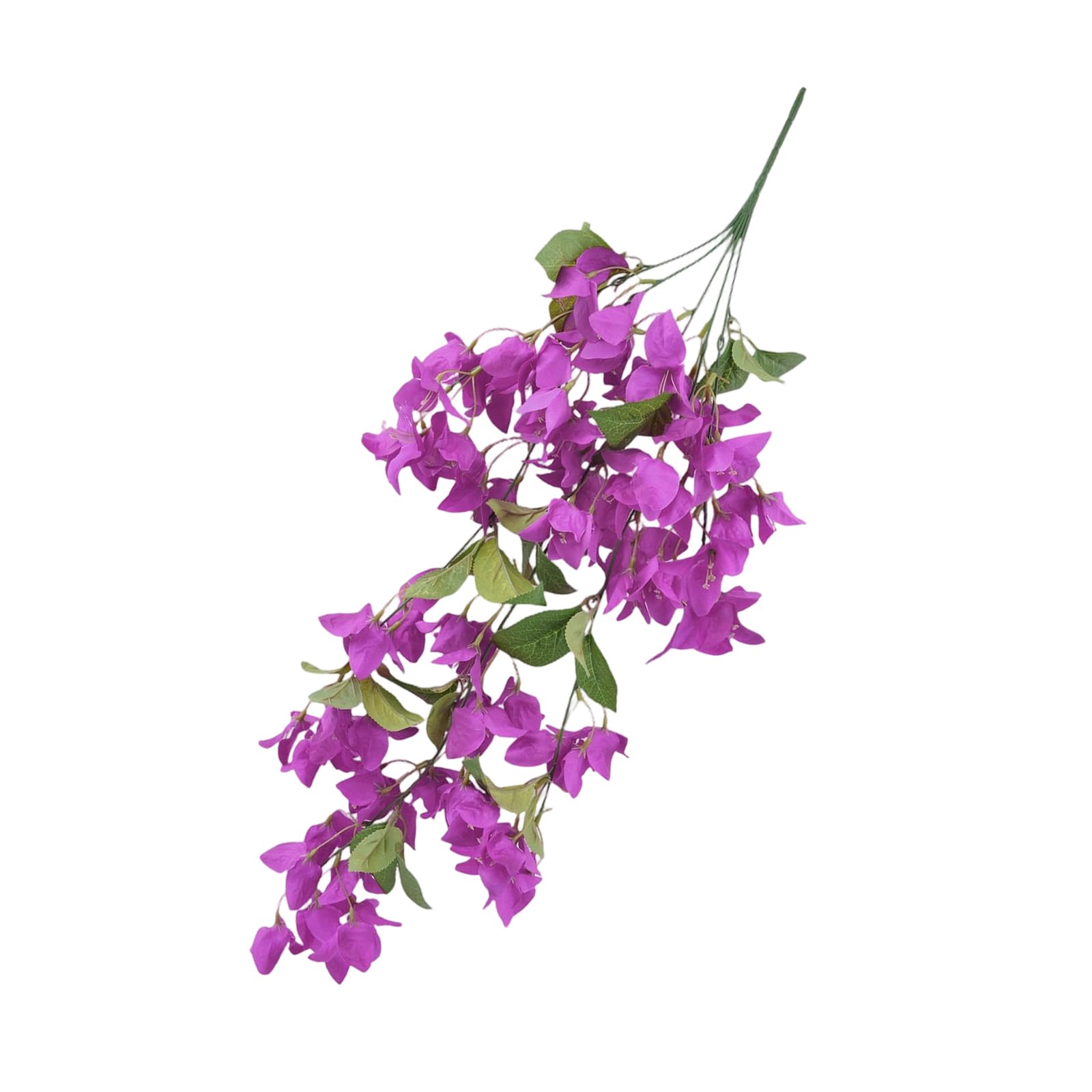 Silk-Like Flower Wall Drape with Cascading Bougainvillea Look, 31.5 in Indoor Decor for Party and Shop Display Artificial Bougainvillea Wall Drape Faux Flower Decor Cascading Floral Branch Silk Petals