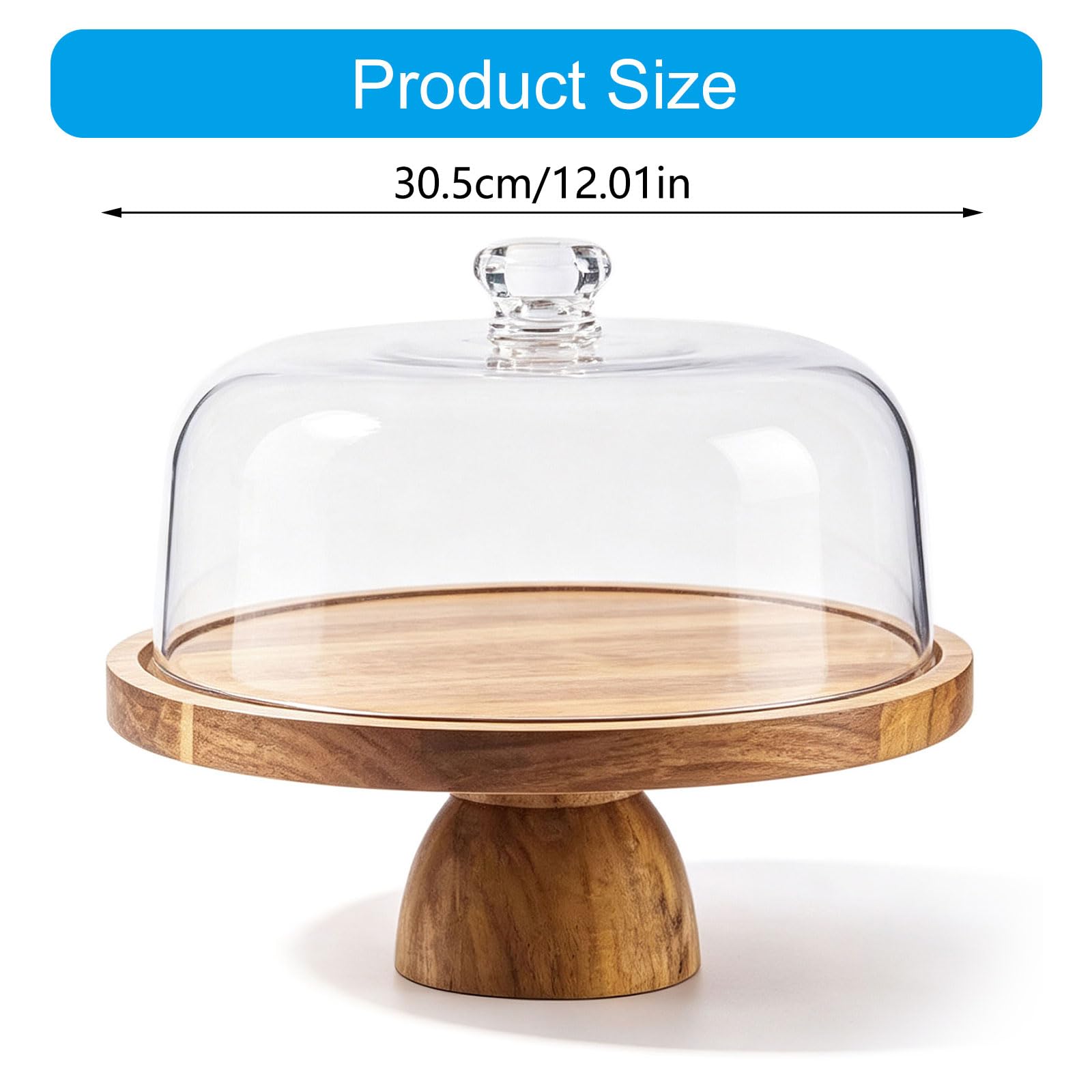 Generisch Home Dessert Serviertablett aus Holz für Kuchen, XZB