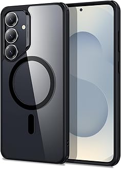 for Samsung Galaxy S25 Plus Phone Case, Compatible with MagSafe, Magnetic Case for S25+ Plus, Military-Grade Protection, Yellowing Resistant, Classic Series, Clear Black