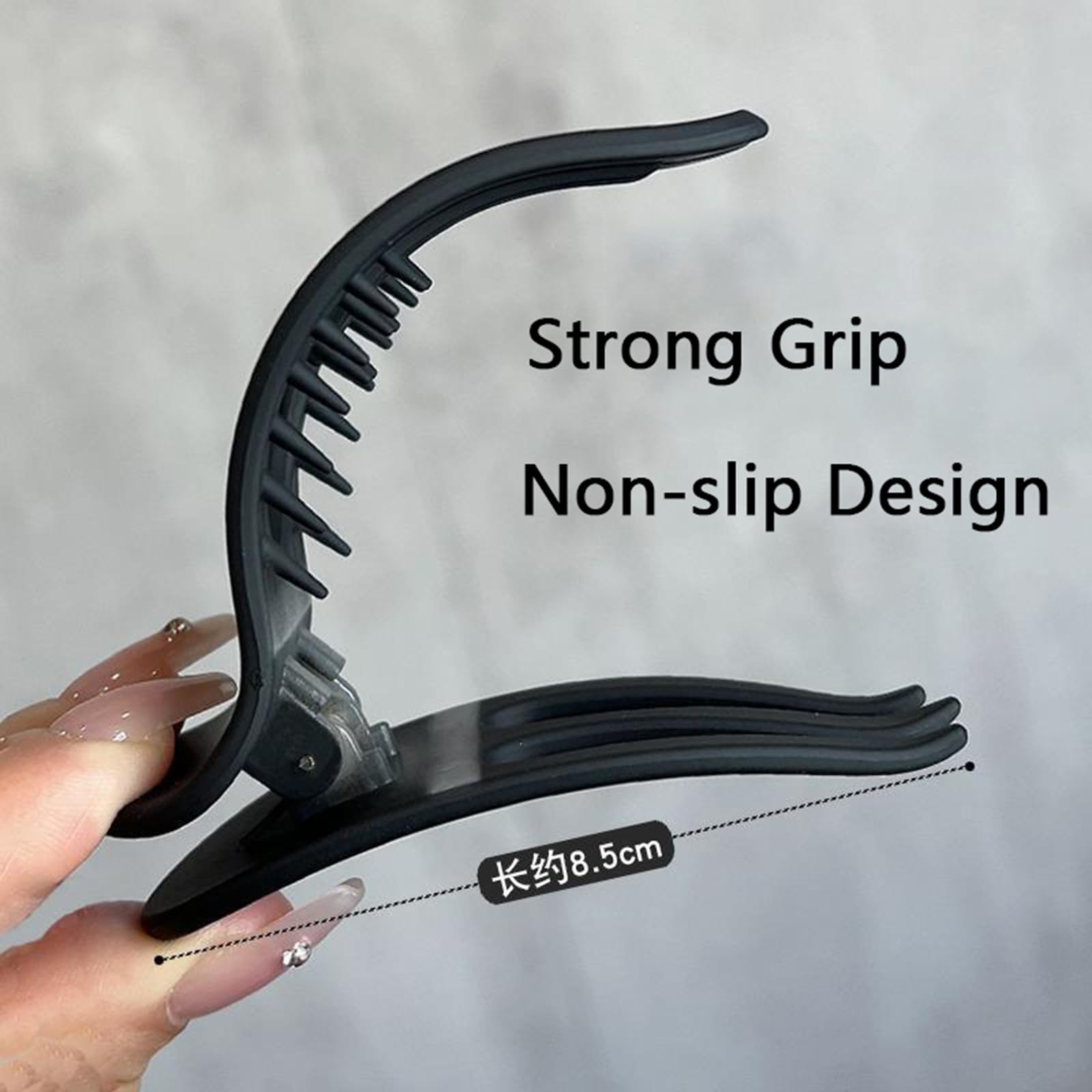 Ling & Bai 4Pcs Flat Hair Clips Large Rectangle Claw Clamp Strong Hold Nonslip Hair Clip for Thin Thick Hair (Black, Red, Brown, Pink) - Image 3