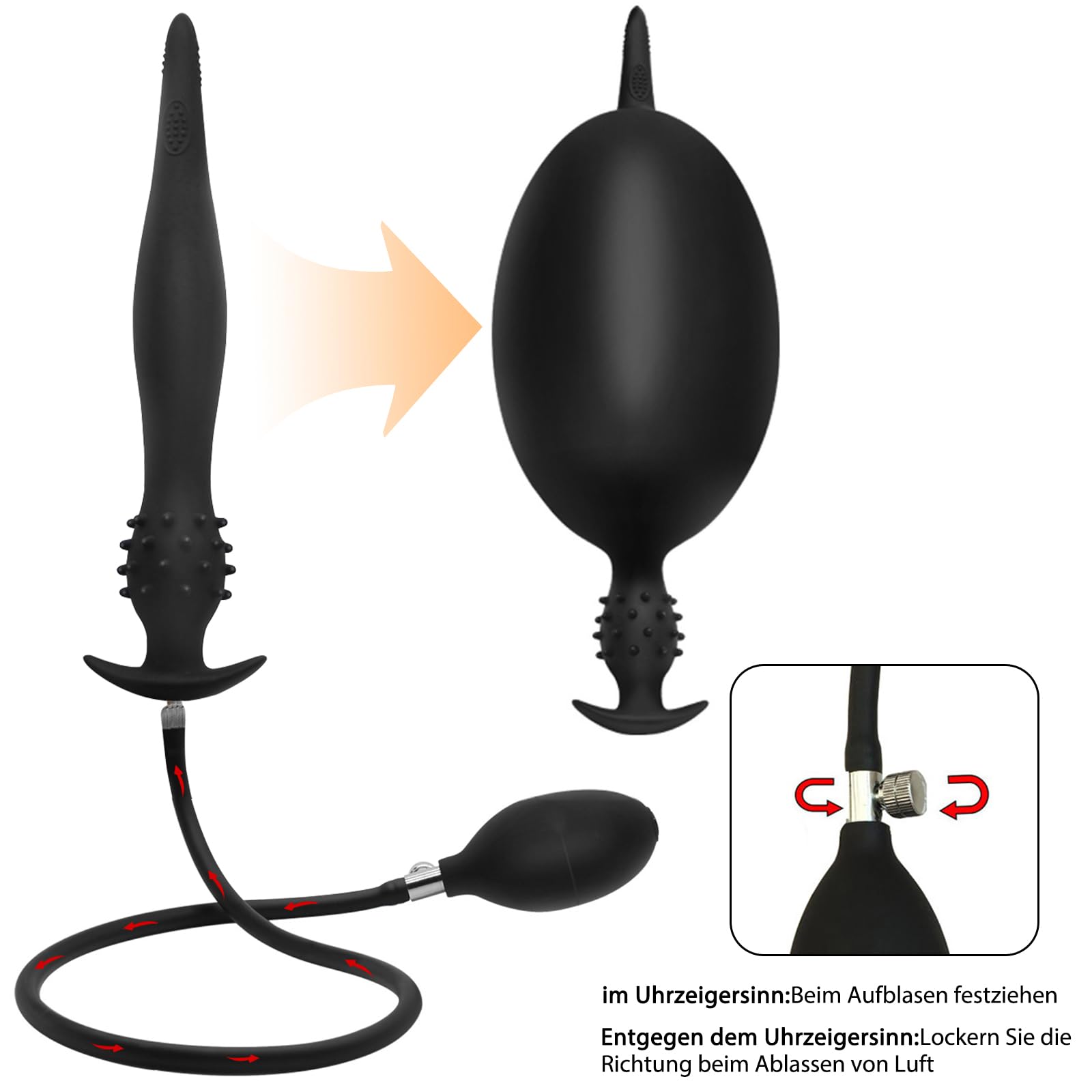 BDSMAGE Plug anale gonfiabile, Dildo Anal Plug in Donne Uomo, Analesex Plug Anale-Dilatatore, Anal Plug Coppie, Plug Anali Silicone, Sex Toys per coppie principianti professionali