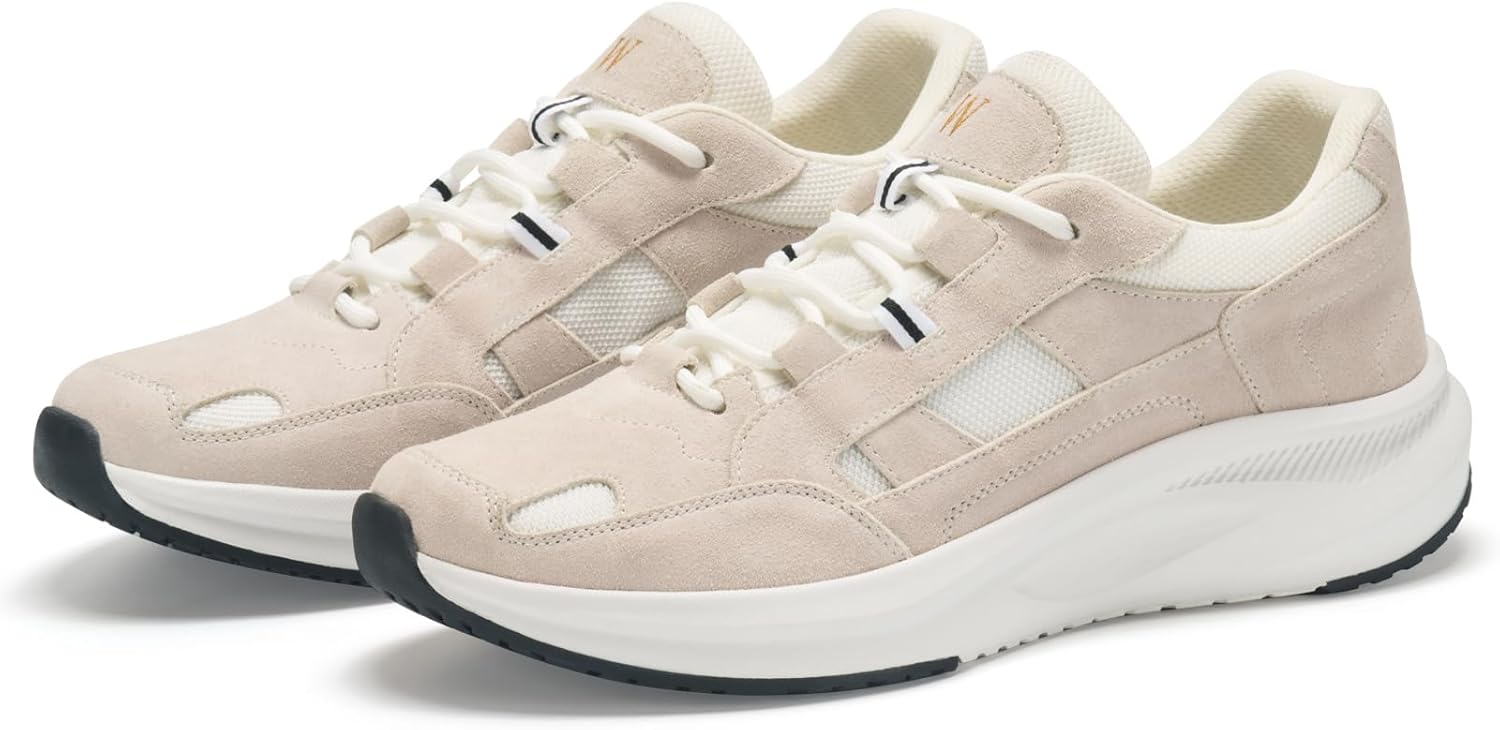 Journey West Light Weight Suede Classic Lace-up Daily Sneakers for Men