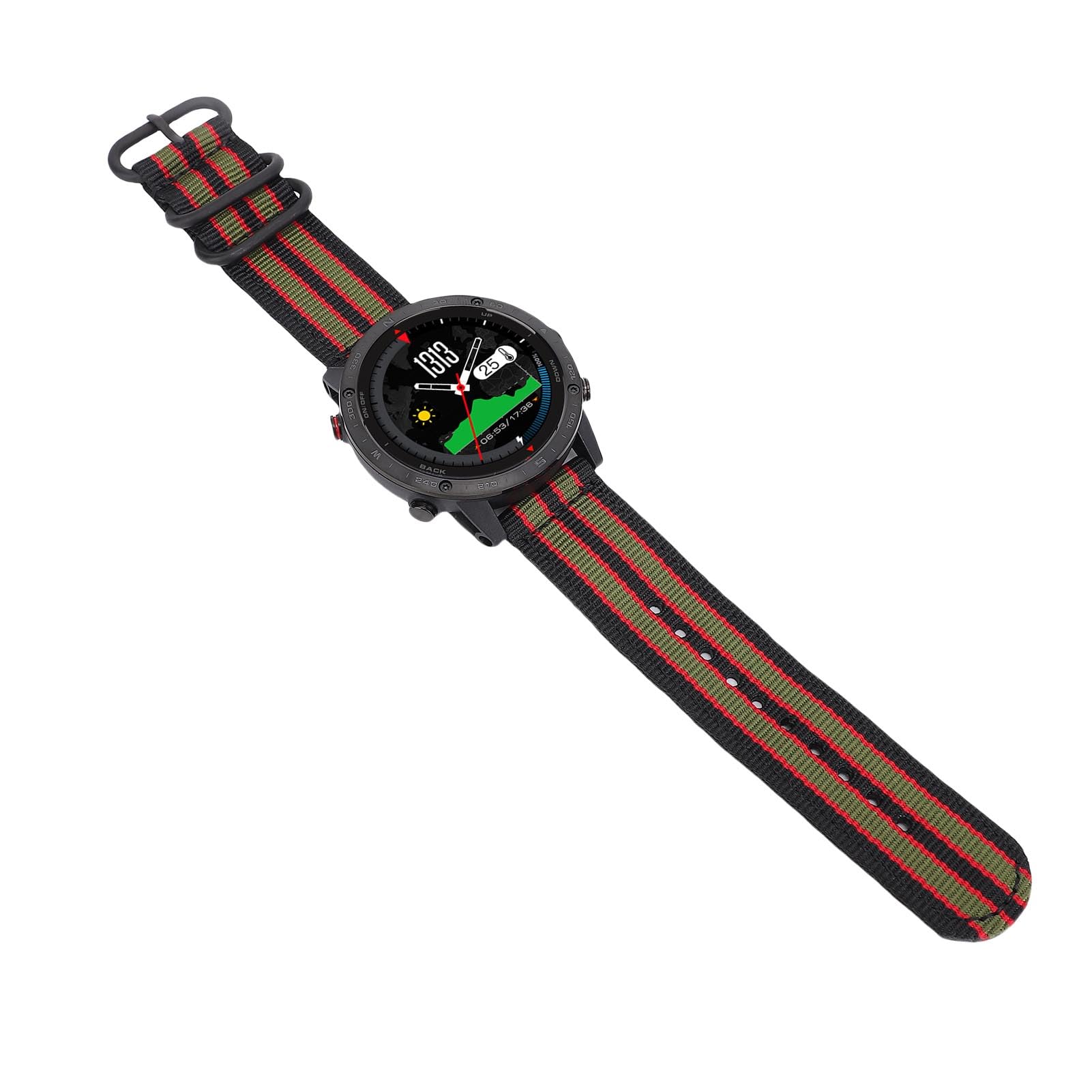 FILFEEL 3-Zoll-Sportuhr für Herren – 50 M Tauchtiefensensor + Barometer + Wiederaufladbarer 320-mAh-Akku – Legierungsgehäuse, Nylonarmband – Schwimmen, Laufen, Wandern, Tracking