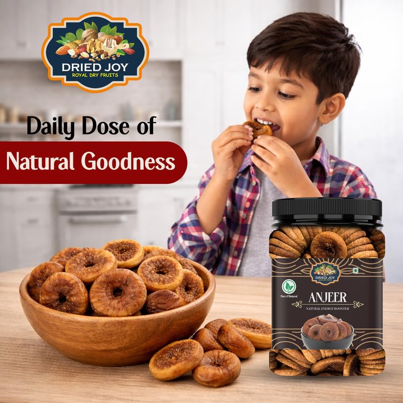 Image of DRIED JOY Premium Afghani anjeers Dry Fruit | Natural Figs & Dried Fig Rich in Vitamins, Fiber, Calcium & Iron Ideal for Healthy Snacking Dieting & Breakfast Non-GMO, Low Fat 1 Kg