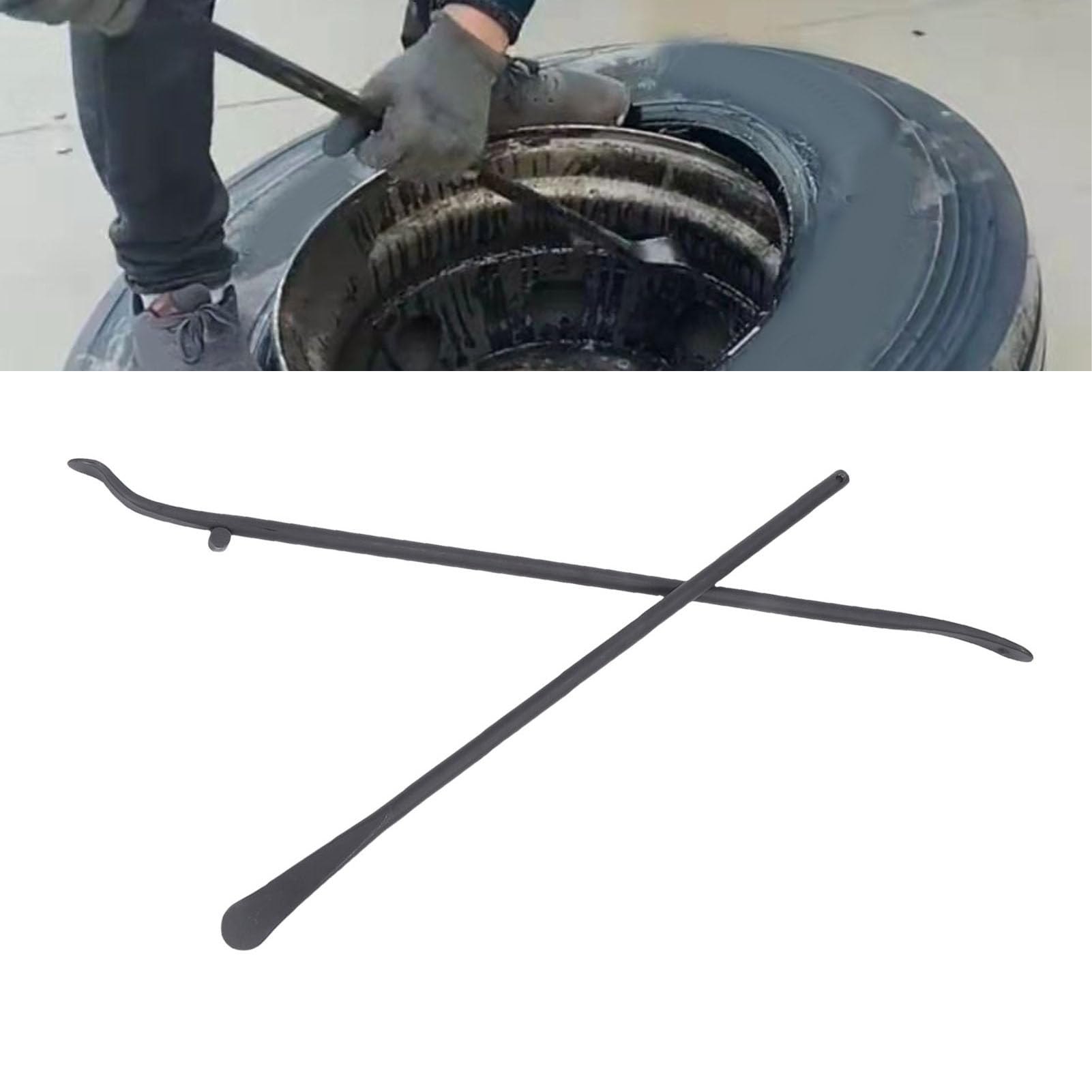 Cryfokt Palanca para Neumáticos sin Cámara, Herramienta de Montaje y Desmontaje para Neumáticos, 2 Piezas 97 Cm 76,5 Cm for Vehículo Todoterreno Autobús Coche Tractor