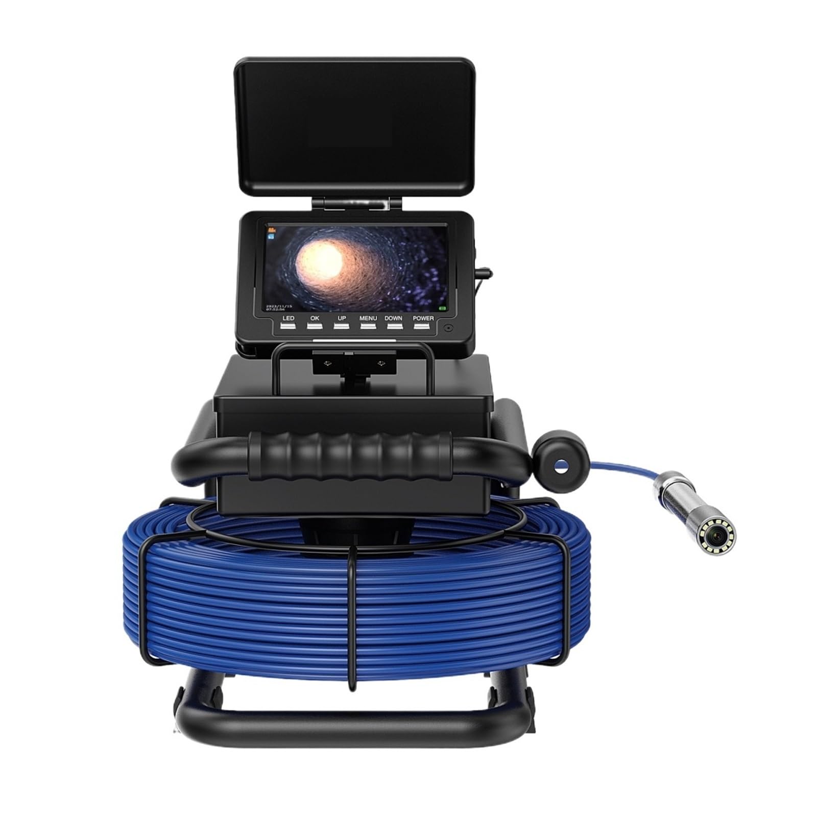 YNIYUJKL Drain Inspection Camera 5 Inch Dvr Sewer Pipe Inspection Camera With 512Hz Transmitter Self-Leveling Drain Endoscope,Self-leveling 512hz
