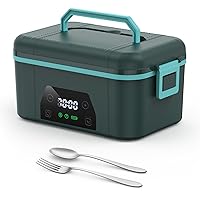 Vista 1 de Cordless Heated Lunch Box, Smart Timer Automatic Heating Food Warmer for Adults, 5.5-Cup Portable Electric Lunch Container with Handheld Insulated