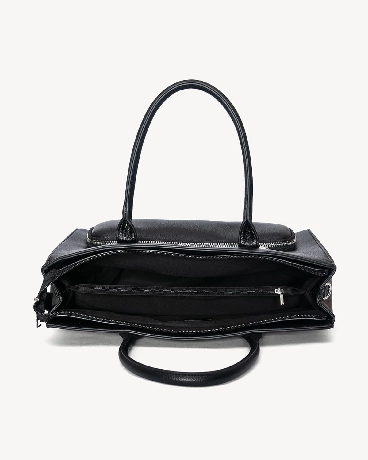 NEWBELLA Women's Vegan Leather Tote Bag with Multiple Pockets and Push-Lock Closure - Image 6