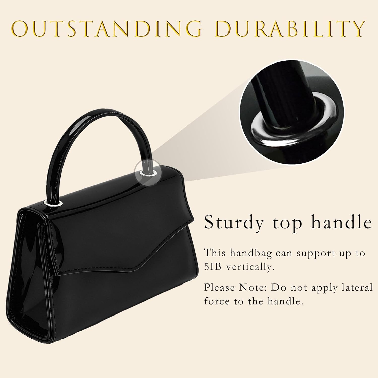 Evening Clutch Purses for Women Patent Leather Purse Black Clutch for Formal Prom Wedding Party Brida Cocktail - Image 3