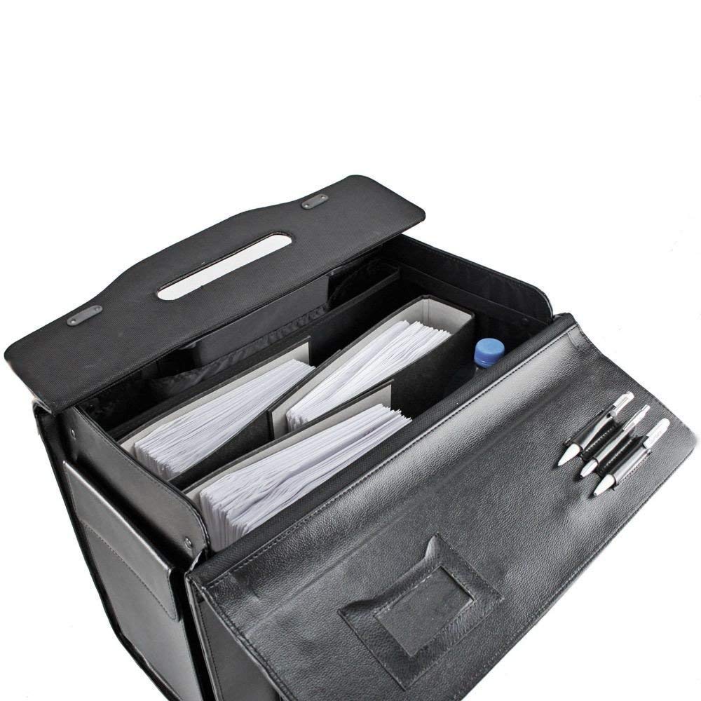 Pilotenkoffer Leder Groß Aktenkoffer XL Koffer Trolley 45L Schwarz 50 cm Bowatex